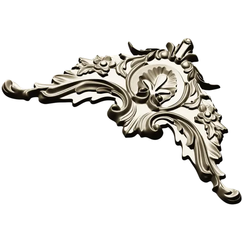 Rococo Corner Cartouche STL for CNC