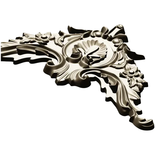 Rococo Corner Cartouche STL for CNC