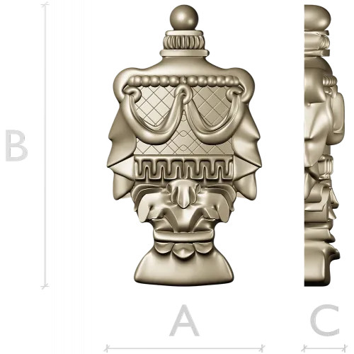 Regal Draped Urn Decorative STL for CNC