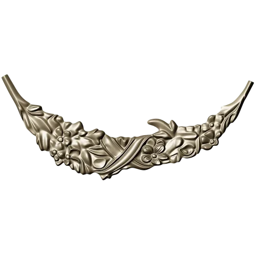 Crescent Floral Applique STL