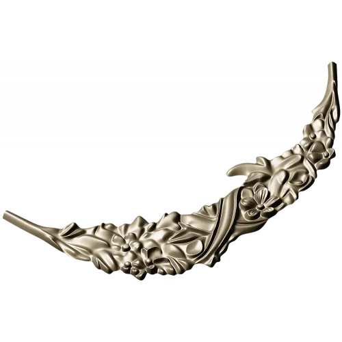 Crescent Floral Applique STL