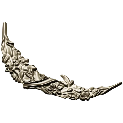 Crescent Floral Applique STL