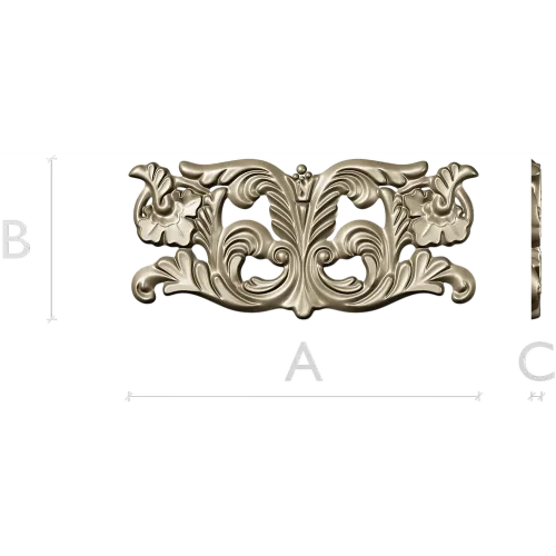 Рокайльная накладка "Вензель Акантус" - STL для ЧПУ