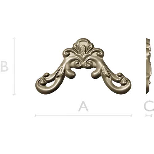 Рокайльный угловой декор для ЧПУ в формате STL