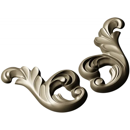 Rocaille acanthus ornament STL 3D model for CNC