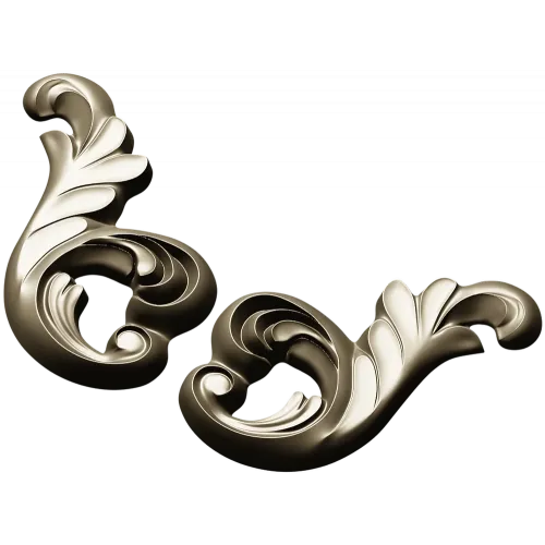 Rocaille acanthus ornament STL 3D model for CNC