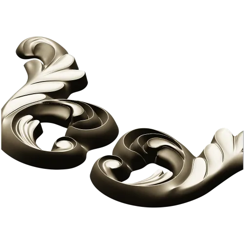 Rocaille acanthus ornament STL 3D model for CNC
