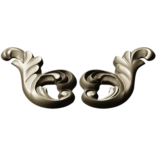 Rocaille acanthus ornament STL 3D model for CNC