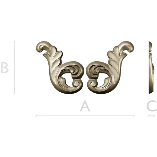 Rocaille acanthus ornament STL 3D model for CNC