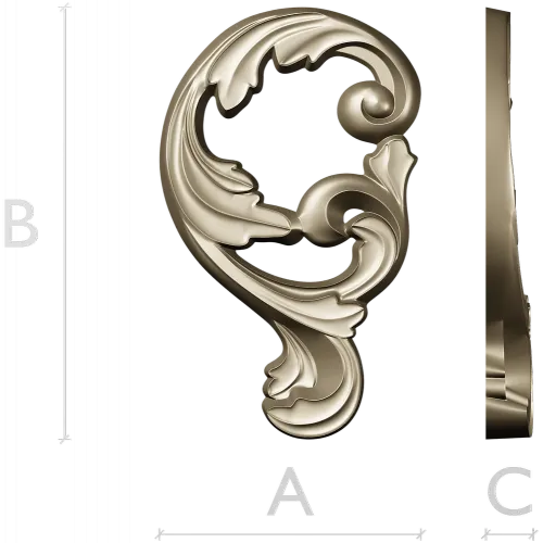 Rococo Acanthus Scroll - high-relief STL for CNC