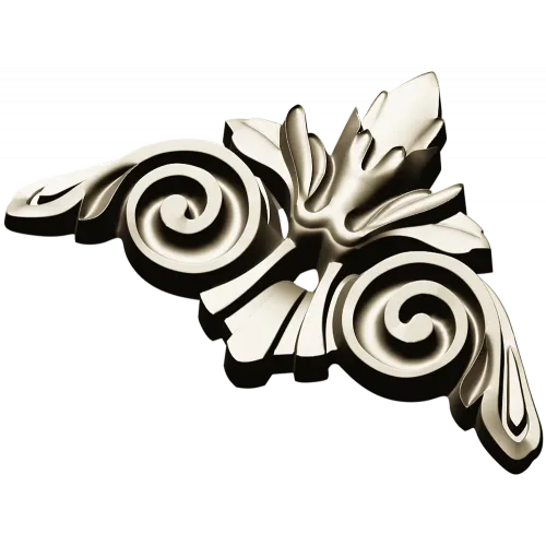 Acanthus Scroll Cartouche STL 3D Model for CNC