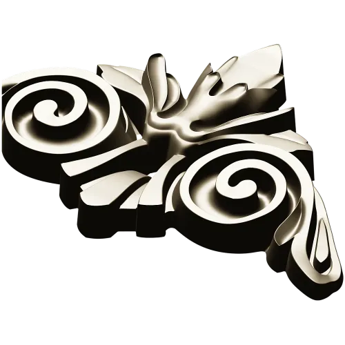Acanthus Scroll Cartouche STL 3D Model for CNC