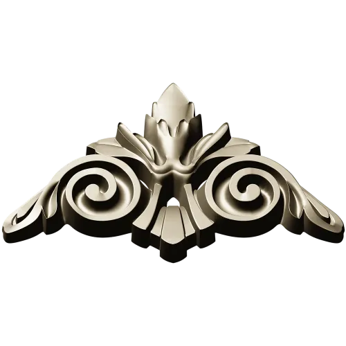 Acanthus Scroll Cartouche STL 3D Model for CNC