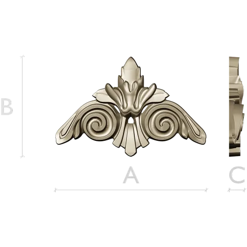 Acanthus Scroll Cartouche STL 3D Model for CNC