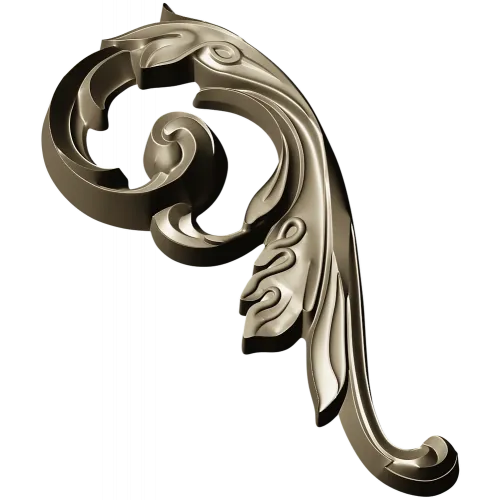 Acanthus Scroll Decorative STL Model for CNC