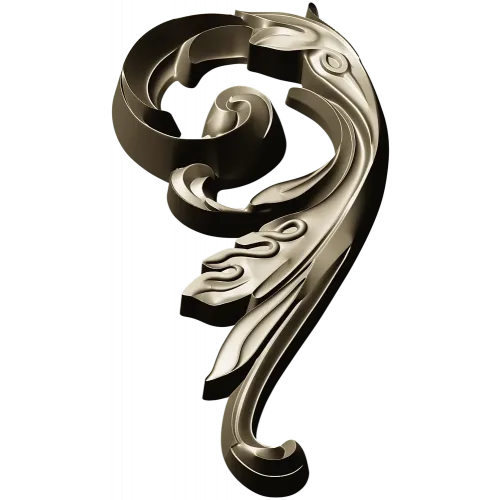 Acanthus Scroll Decorative STL Model for CNC