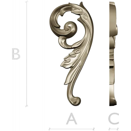 Acanthus Scroll Decorative STL Model for CNC