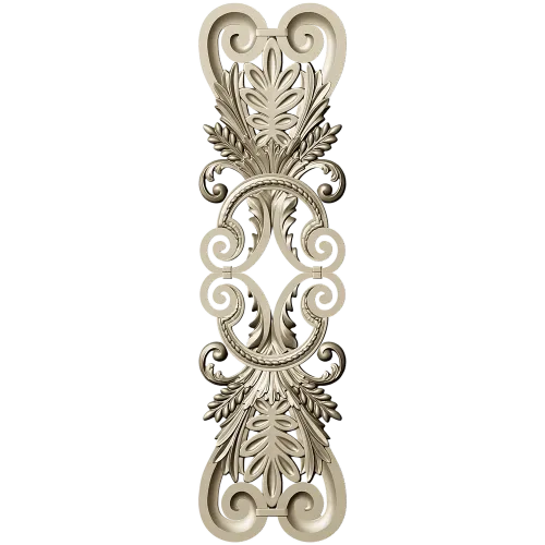 Acanthus Scroll Cartouche - STL 3D model for CNC