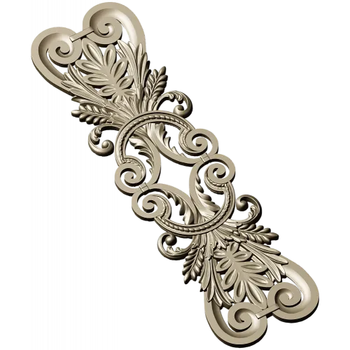Acanthus Scroll Cartouche - STL 3D model for CNC
