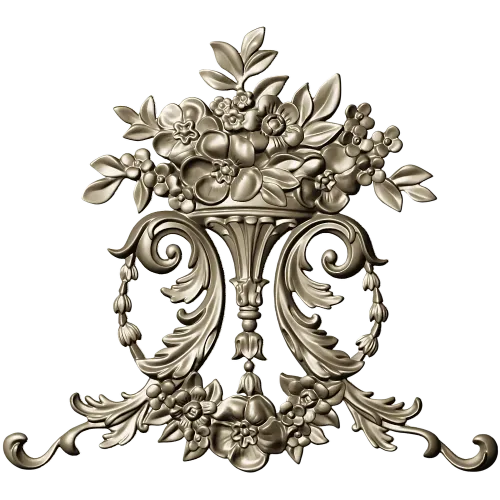 Ornate Floral Cartouche STL 3D Model for CNC Carving