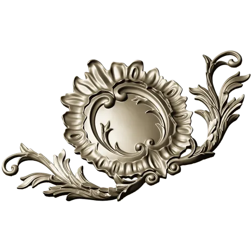Rococo Cartouche STL 3D model for CNC carving