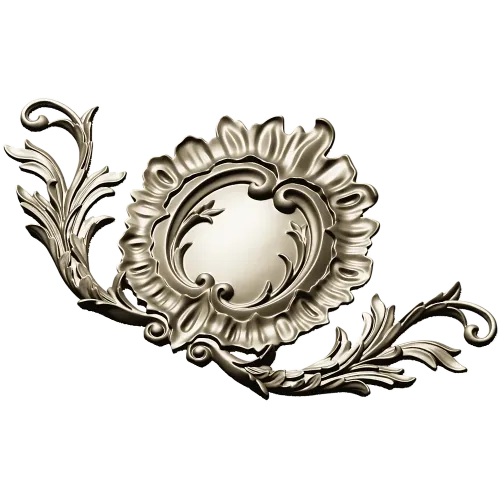 Rococo Cartouche STL 3D model for CNC carving