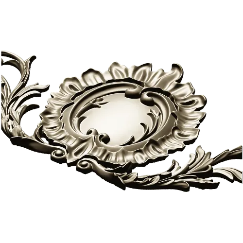 Rococo Cartouche STL 3D model for CNC carving