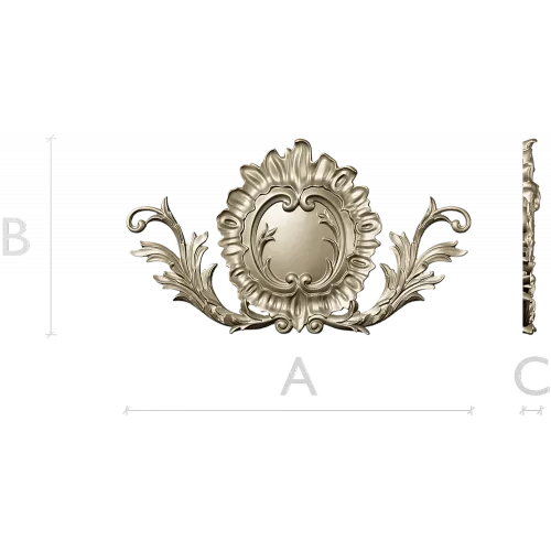 Rococo Cartouche STL 3D model for CNC carving