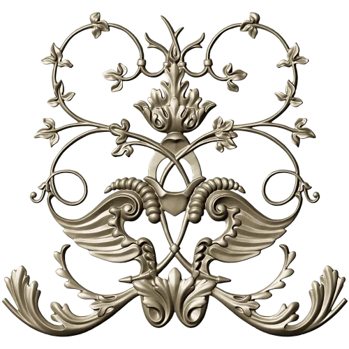Rococo Cartouche Decorative Panel STL for CNC