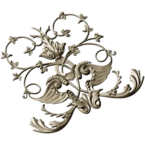 Rococo Cartouche Decorative Panel STL for CNC