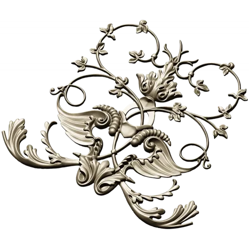Rococo Cartouche Decorative Panel STL for CNC