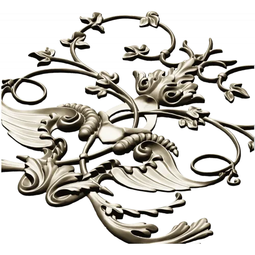 Rococo Cartouche Decorative Panel STL for CNC