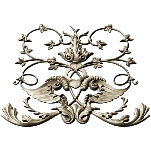 Rococo Cartouche Decorative Panel STL for CNC