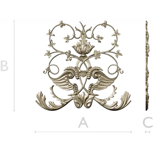 Rococo Cartouche Decorative Panel STL for CNC