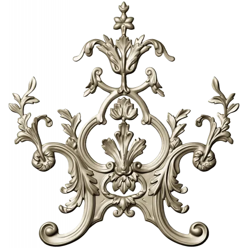 Rococo Floral Crest STL 3D Model for CNC
