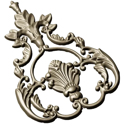 Baroque Acanthus Shell Cartouche - STL 3D model for CNC