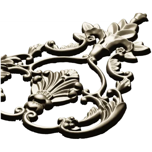 Baroque Acanthus Shell Cartouche - STL 3D model for CNC