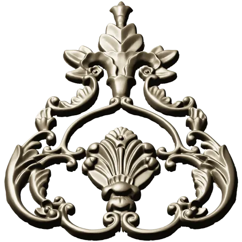 Baroque Acanthus Shell Cartouche - STL 3D model for CNC