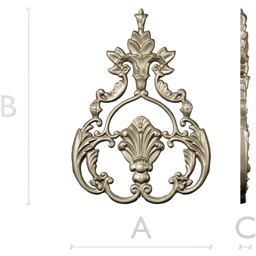 Baroque Acanthus Shell Cartouche - STL 3D model for CNC