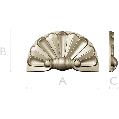 Semicircular Fan Rosette STL for CNC Milling