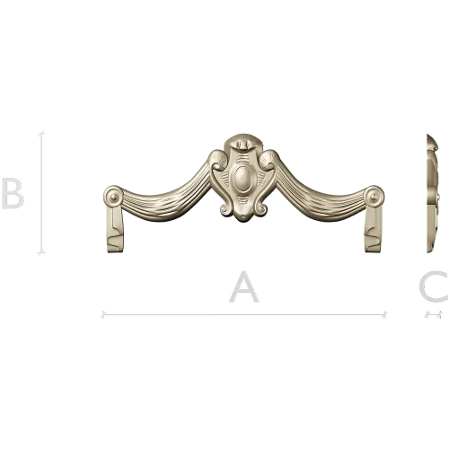 Baroque Swag Cartouche STL for CNC