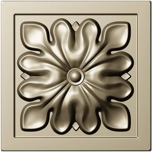 Sunburst Square Rosette - STL 3D model for CNC