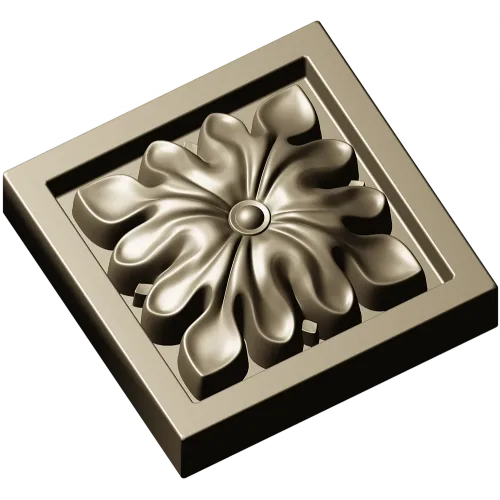 Sunburst Square Rosette - STL 3D model for CNC