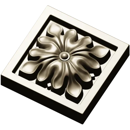 Sunburst Square Rosette - STL 3D model for CNC