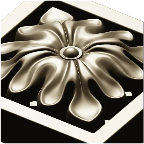 Sunburst Square Rosette - STL 3D model for CNC