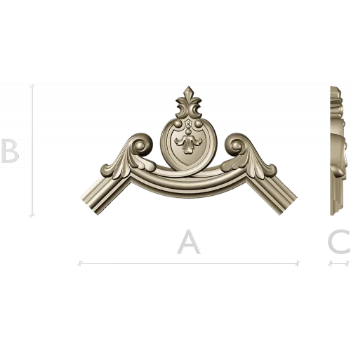 Картуш верхний в стиле барокко - STL модель для ЧПУ