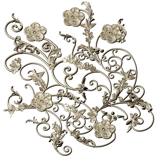 Rococo Floral Scrollwork Panel STL 3D Model
