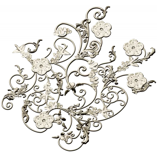 Rococo Floral Scrollwork Panel STL 3D Model
