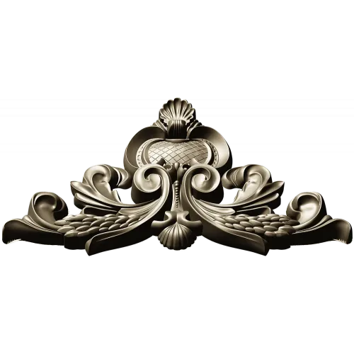 Ornate acanthus cartouche 3D model in STL for CNC carving