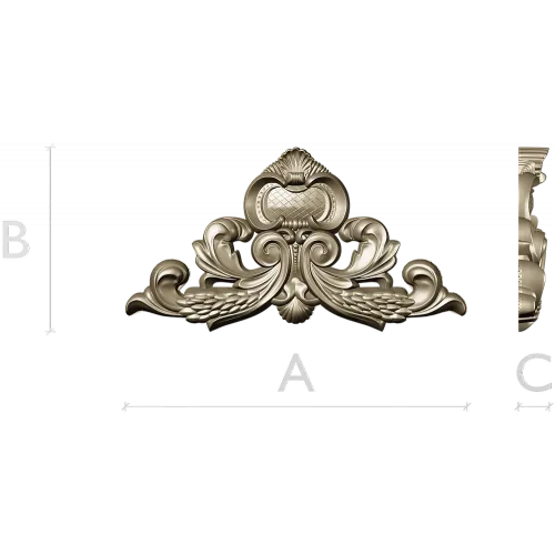 Ornate acanthus cartouche 3D model in STL for CNC carving